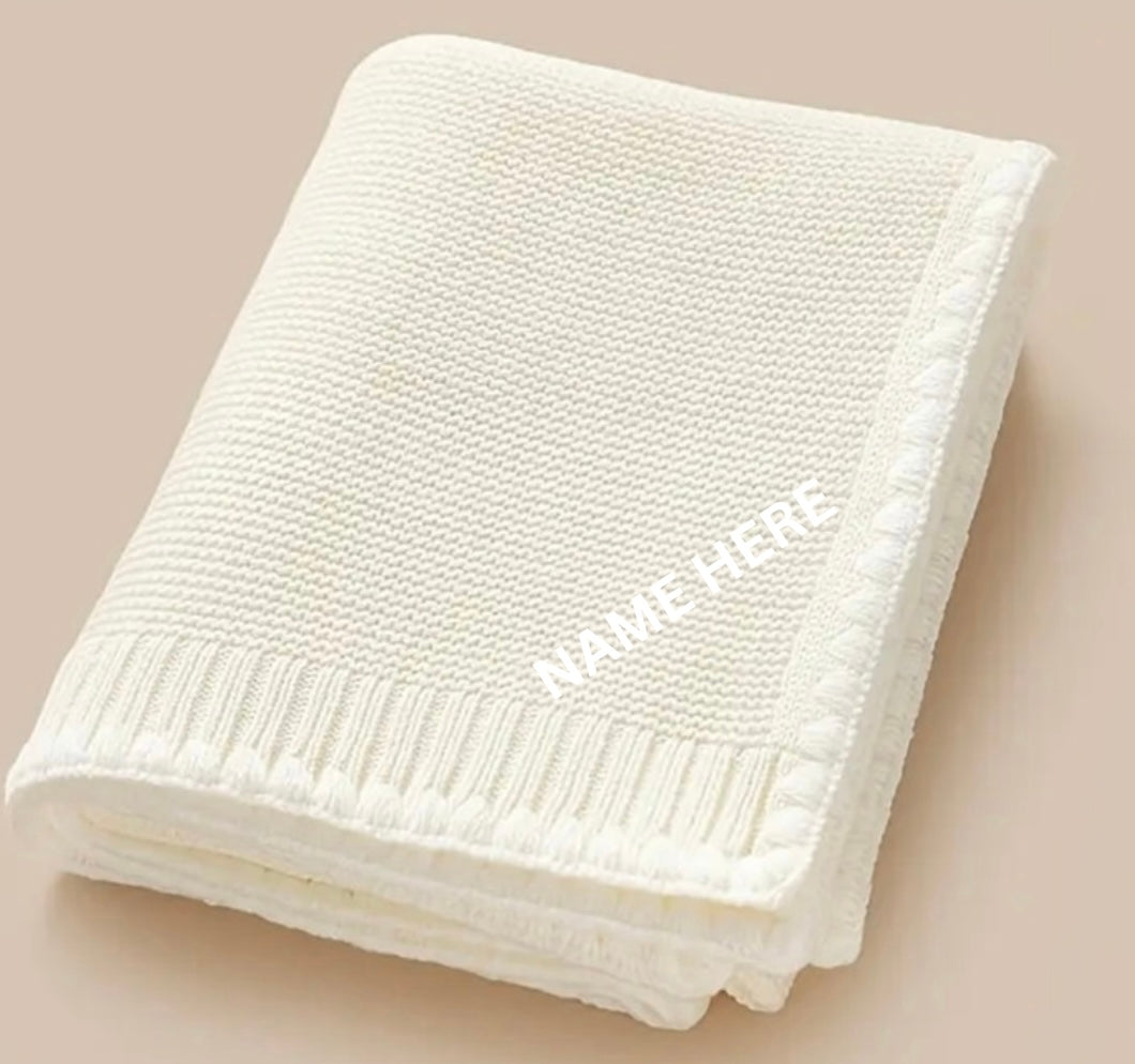 Personalised Knit Baby Blanket