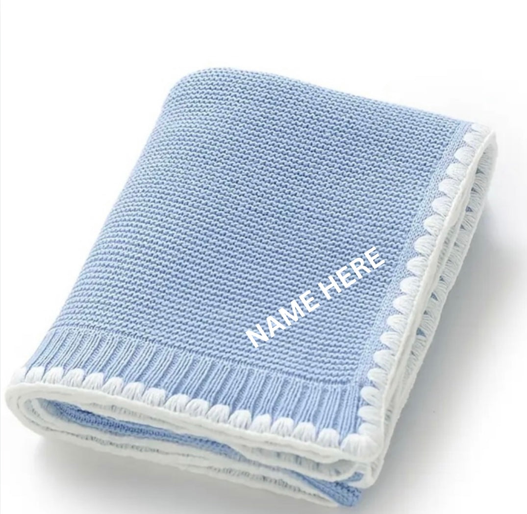 Personalised Knit Baby Blanket